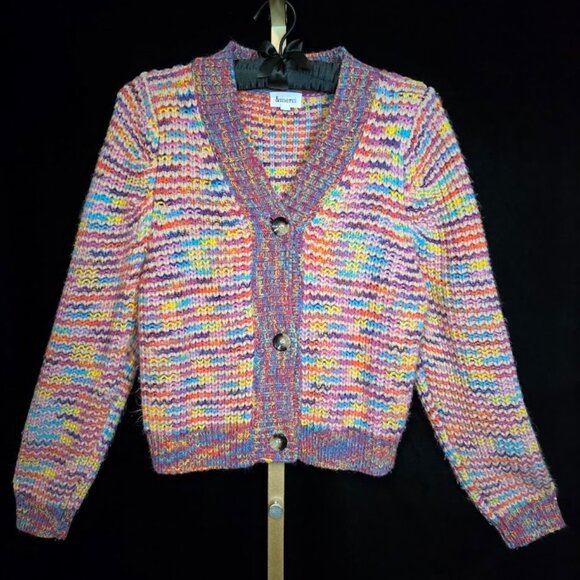 &Merci Knit Long Sleeve Rainbow Sweater Cardigan M - Picture 1 of 12